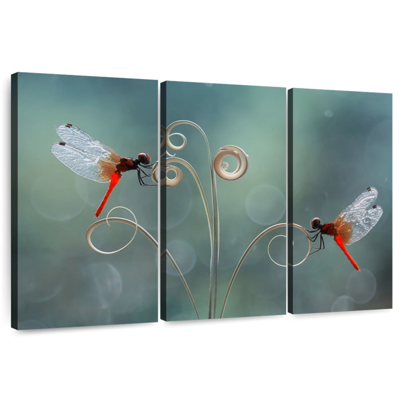 Brampt Tendrils And Dragonflies, 36" H x 57" W