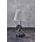 Elegant Table Lamp with Polyester Body and Wooden Base, 20.5 in Height | Fabric Cap (9.8 in Diameter) | On/Off Switch on Cable | CE Certified, E27 Socket Max 40W | American Traditional Wildlife Design, Silver & Black-343875623-343875622