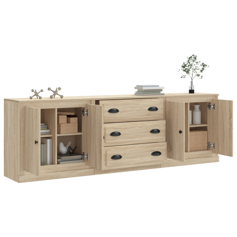 Kerio Sideboards 3 pcs Engineered Wood, Sonoma Oak