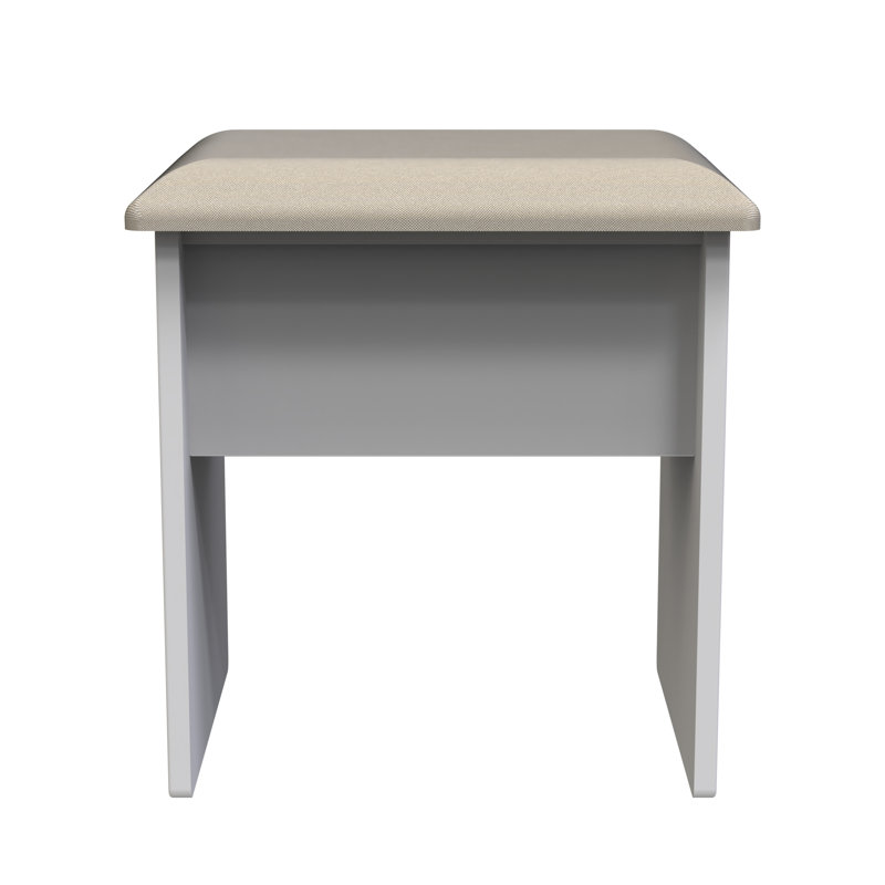 Fully Assembled Murier Dressing Table Stool, Grey Matt