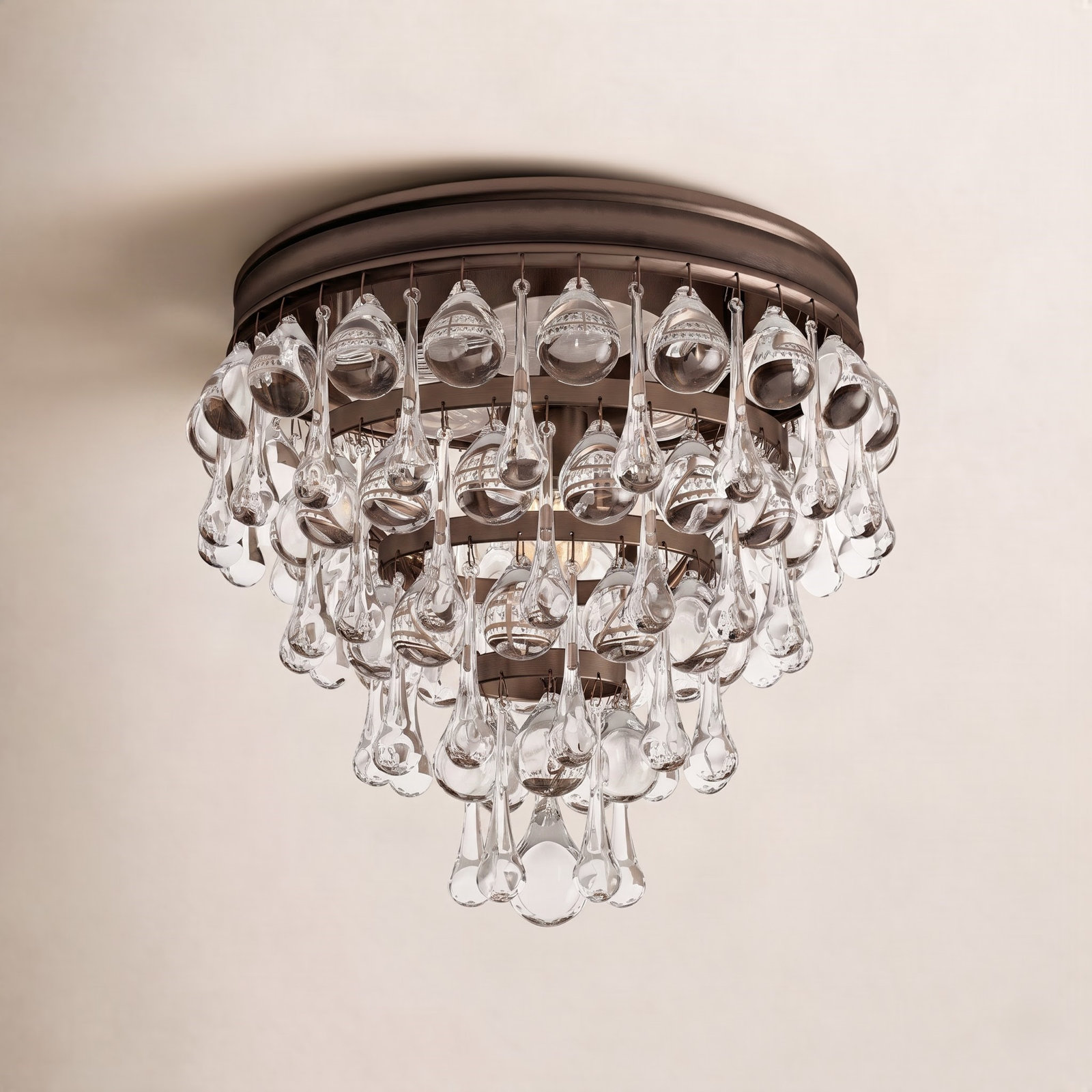 Stoneham 3-Light Flush Mount, Bronze