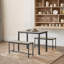 Table de bar en panneau de particules gris ardoise avec deux bancs pour les petits espaces de style industriel