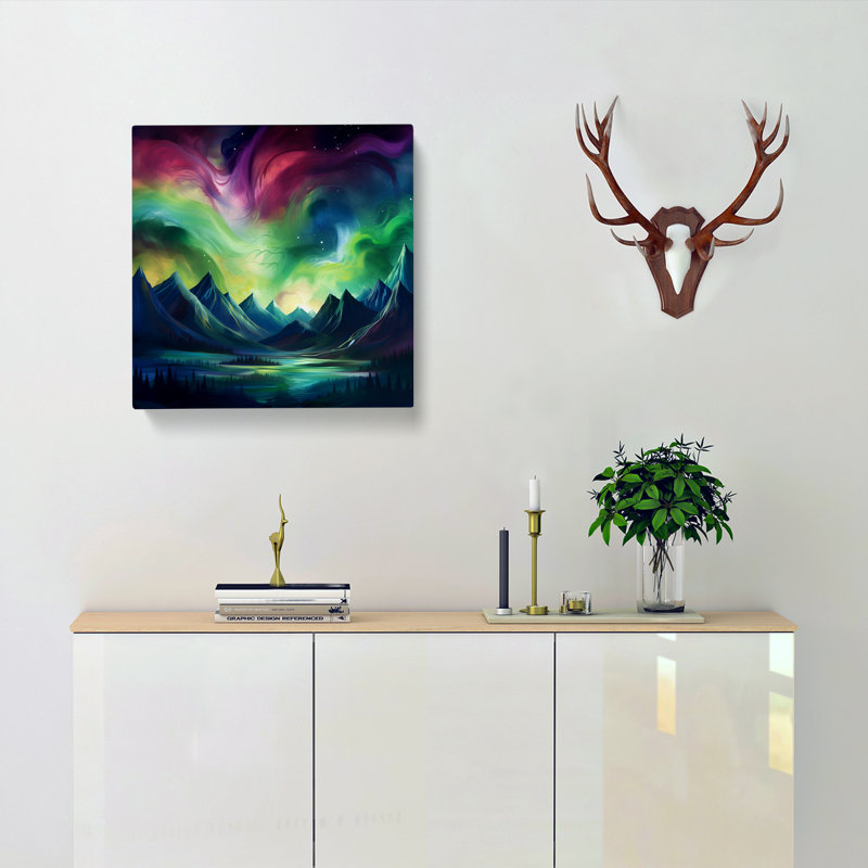 Northern Lights Abstract - Wrapped Canvas, 50cm H x 50cm W x 3cm D