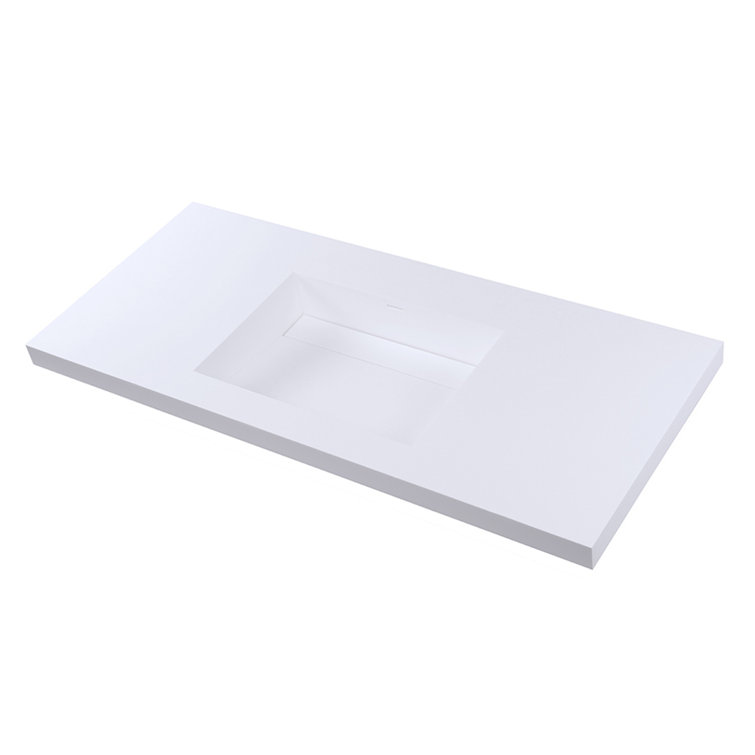 LACAVA Kubista 21'' Solid Surface Rectangular Bathroom Sink with Overflow