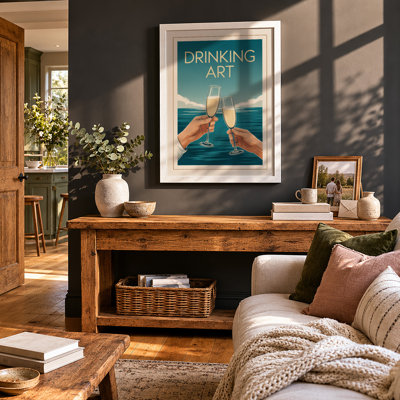 Champagne Toast By The Sea Art Deco - Print