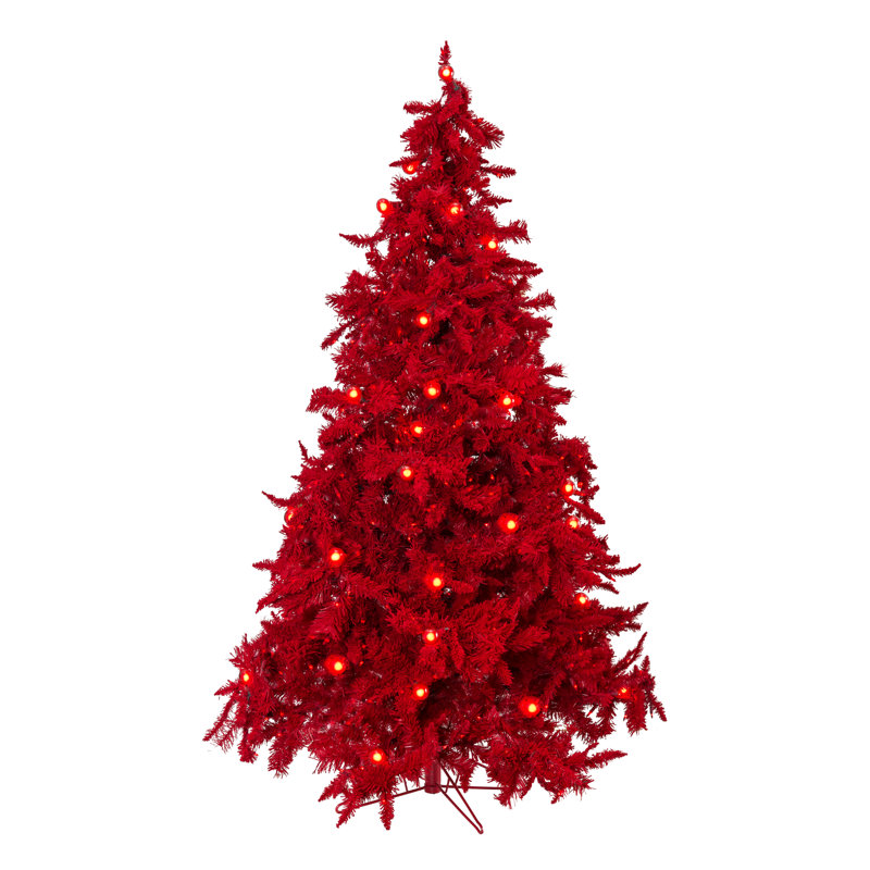 Arbre de Noël rouge rubis avec 276 lumières DEL, 5 pi