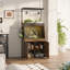 Armoire de terrarium 31,5 po avec portes coulissantes en verre brun, étagère de rangement réglable et support d'éclairage