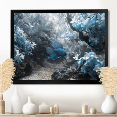 Blue And Grey Oceanic Oasis Fish II - Aquariums Wall Art Living Room