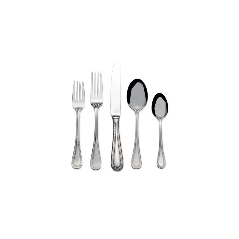 Wallace Continental Bead 65-Piece 18/10 Stainless Steel Flatware Set, Service for 12