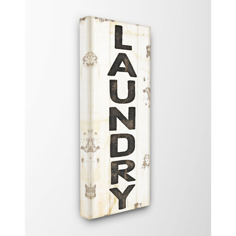 Laundry par Jennifer Pugh - reproduction d'art textuel, Toile tendue, H 24 po x l 10 po x P 1,5 po