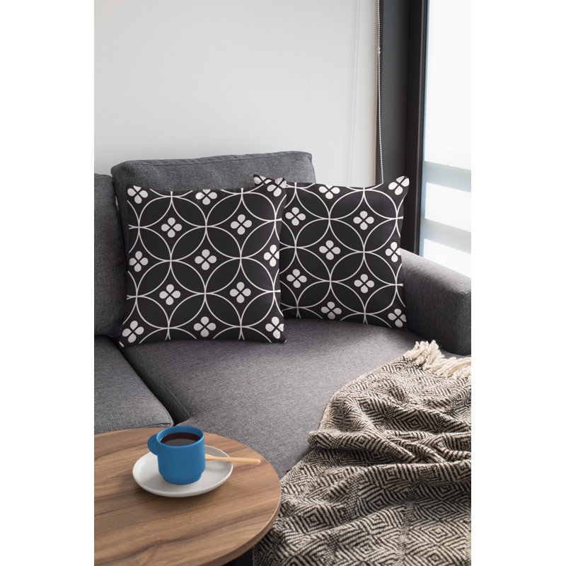 Housse de coussin Fredly, Noir, 20 po x 20 po