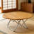 Round Folding Table Bamboo Portable Low Camping Table For Indoor & Outdoor Picnic Barbecue  Beach Party Half-fold Design