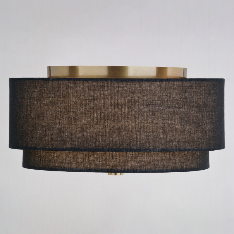  Michellemarie Mid-Century Modern Drum Semi Flush Mount Ceiling Light, 6.75" H x 13" W x 13" D