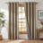 100% Blackout Linen Curtains for Bedroom, Burlap Linen Drapes with Thermal Insulated Grey Liner Grommet Noise Reducing Window Panels for Living room, 2 Panels-1485159055-1485159157