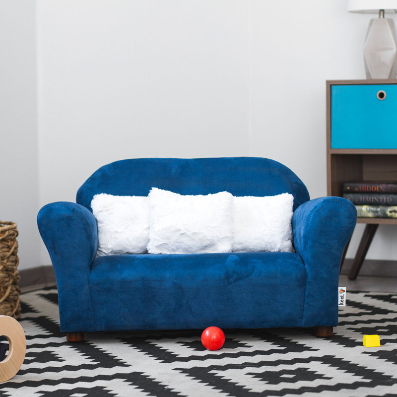 Spitzer Kids Club Sofa with Accent Pillows, Navy