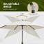 Parasol de terrasse de 3 m avec manivelle et structure en forme de pieuvre-771476377