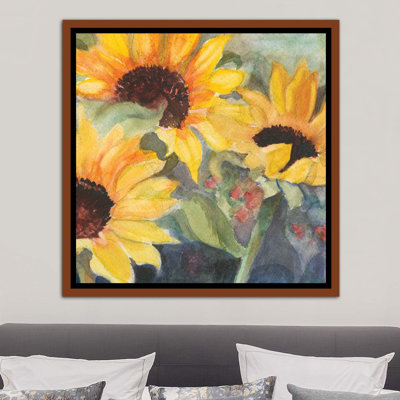 Tournesols dans l'aquarelle II par Sandra Iafrate - reproduction d'art