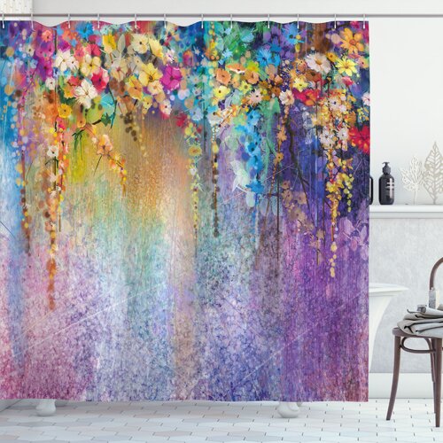 East Urban Home Mixed Shower Curtain with Hooks Included & Reviews ...