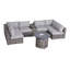 Ensemble de conversation modulaire avec coussins 8 pièces Biles Gray