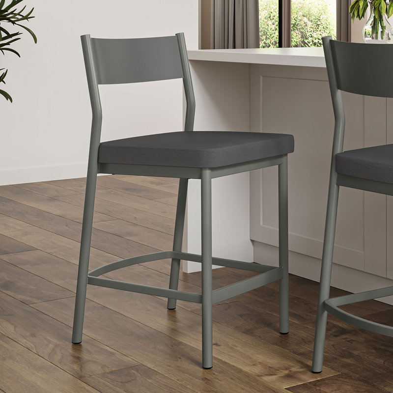 Tabouret de comptoir Latitude Run® Cullison, Gris foncé, Gris foncé