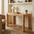 Maple Burl Vanity Desk with Hidden Drawer Console Table for Home Office or Makeup Storage-121676800