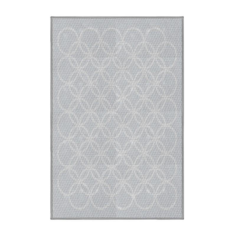 Tapis gris à motif géométrique Kight, Rectangle 5 pi x 7 pi