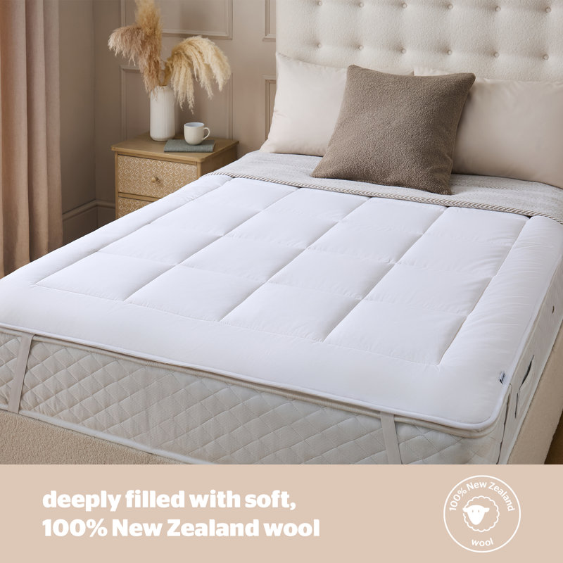 Silentnight Natural Wool Breathable Mattress Topper, Super King (180 x 200 cm)