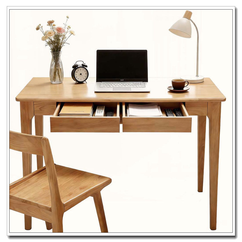 Bureau en bois massif avec tiroirs, Wood