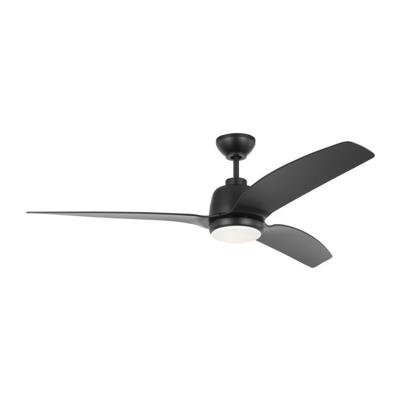 Carly LED Downrod Ceiling Fan, Matte Black, Matte Black, 15.40" H x 60" W x 60" D