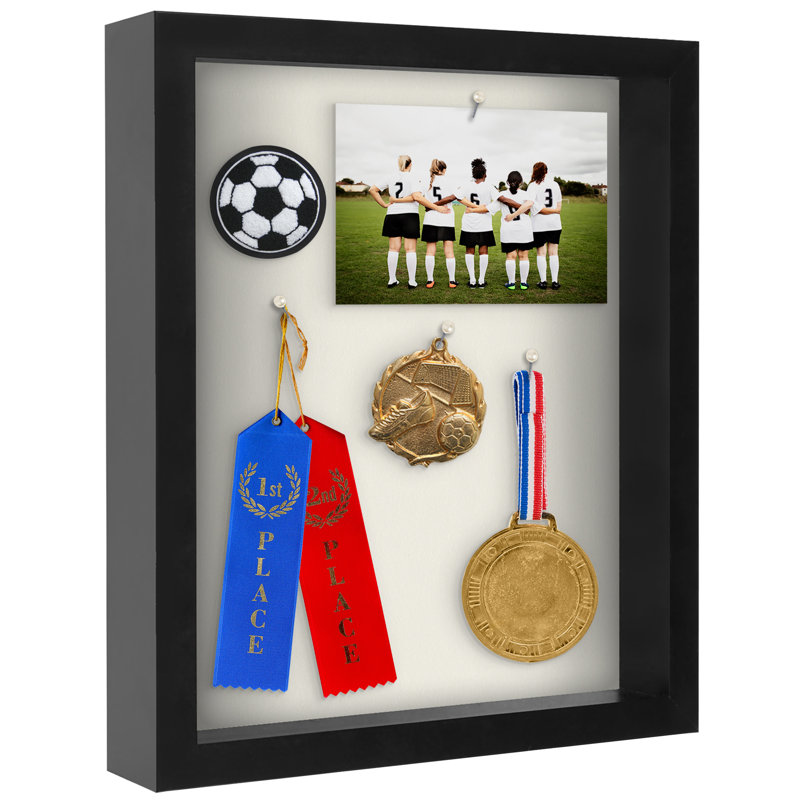 Cadre Delboxillo Shadowbox de 1,5 po de profondeur pour objets avec façade en verre, L 11 po x H 14 po, Noir