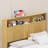 Queen Size Bed Frame With Storage Headboard, Built-In Charging Station, Wavy Curved Lines Design, Silent Operation, Metal Support-120800788-120800791