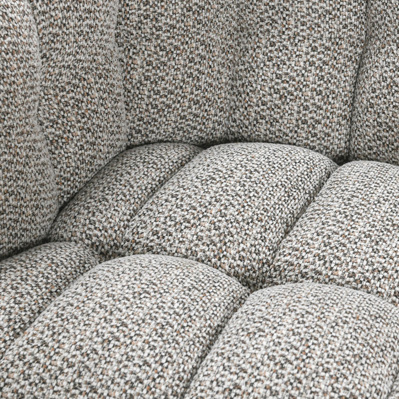 Fauteuil demi-tonneau Walter, Mélange de polyester gris chiné