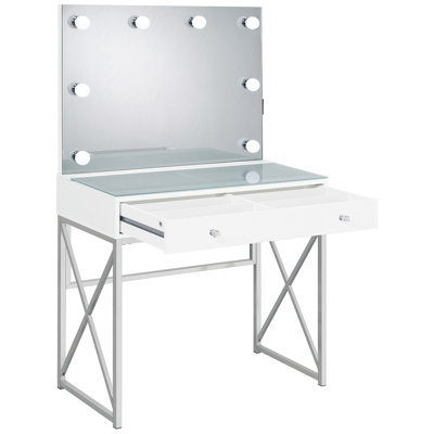Coiffeuse avec miroir et tabouret Hamlin