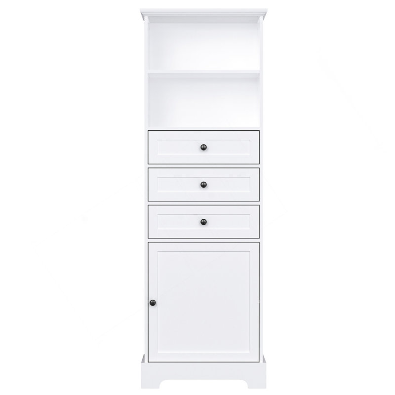 Grande armoire de rangement avec 3 tiroirs et tablettes réglables pour la salle de bain, la cuisine et le salon