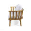 Causeuse d'extérieur en bois avec coussins - blanc / teck - l 55,50 po x P 27,00 po x H 25,50 po