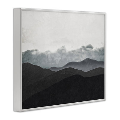 Giclée encadrée de Layered Foggy Hills, conception par Elizabeth Medley