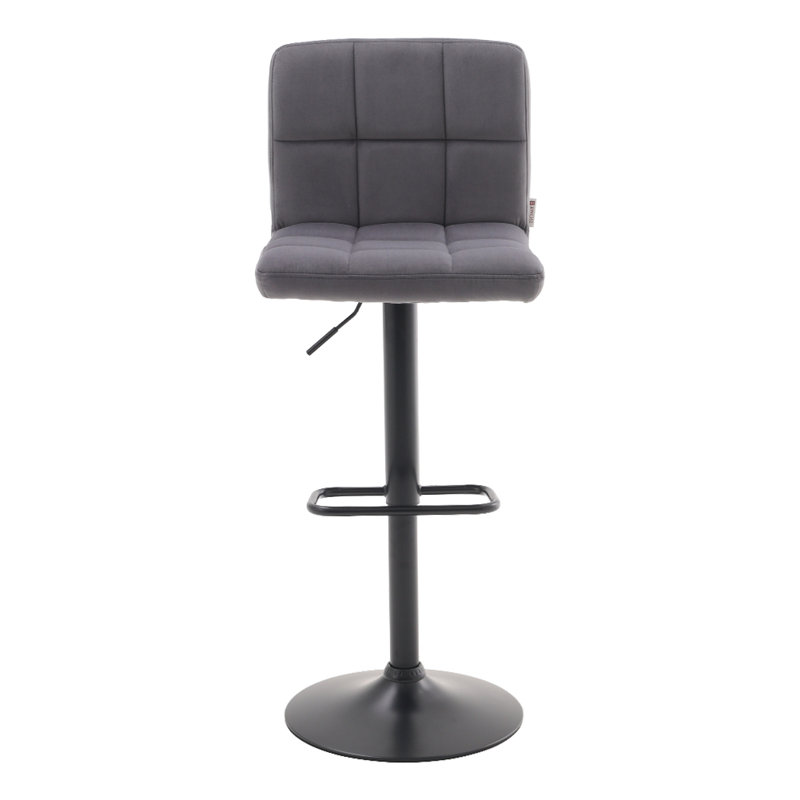 Aleesa Upholstered Adjustable Height Counter Stool with Metal Frame, Grey