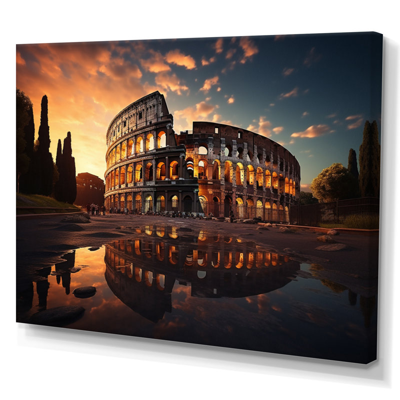 Italy Colosseum Colosseo - Italy Canvas Prints, 16" H x 32" W, Toile tendue