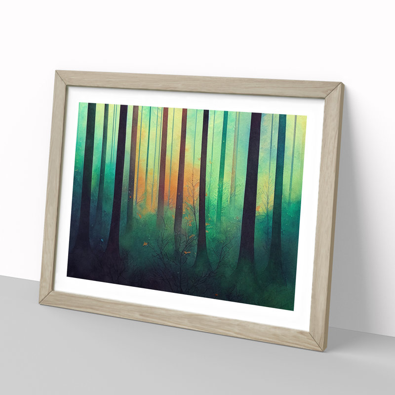 Glowing Colourful Forest - Single Picture Frame Print