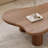 Modern Natural Style Coffee Table With Walnut Grain Free-Form Curved Tabletop And Four Cylindrical Legs