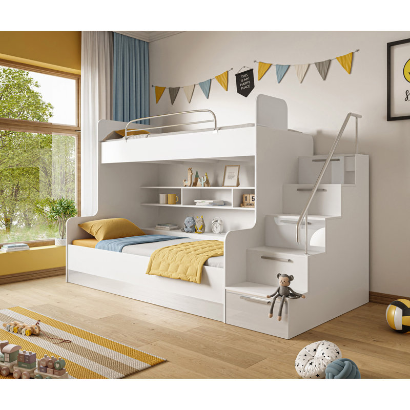 Frausto Platform Bunk Bed, White