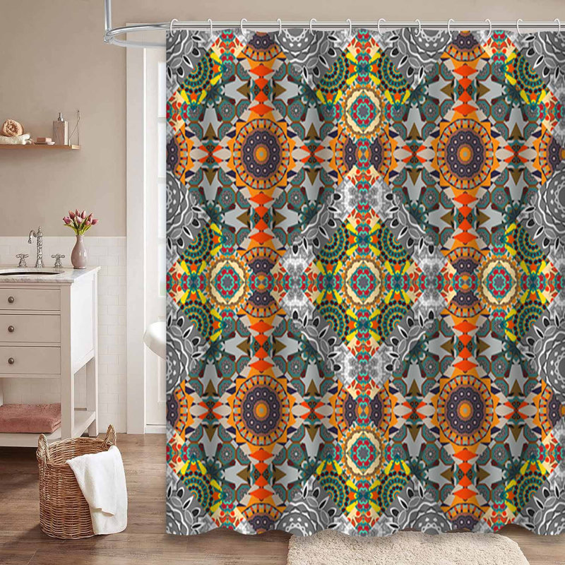 Rideau de douche moderne avec 12 crochets, L 72 po x l 78 po