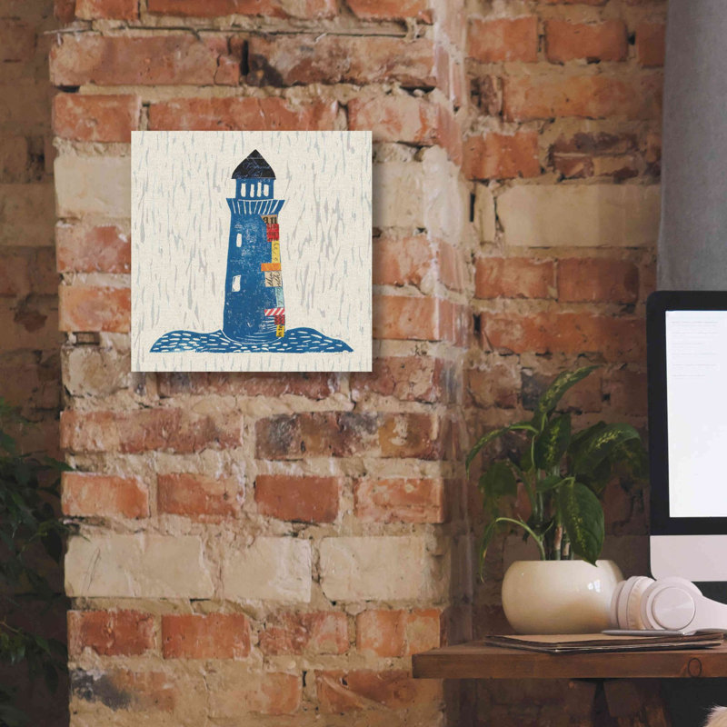 «Nautical Collage II on Linen» par Courtney Prahl, estampe numérique sur toile, H 12 po x l 12 po x P 0,75 po