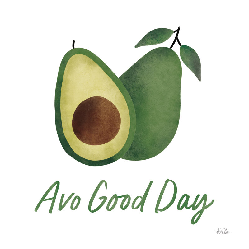 «Avo Party II» par Laura Marshall, reproduction sur toile tendue, H 12 po x l 12 po, Non, Toile tendue