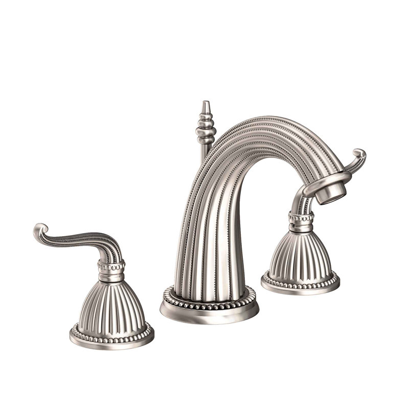 Alexandria Widespread Bathroom Faucet with Drain Assembly, Satin Nickel