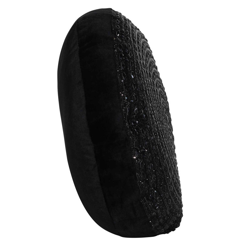 Gatsby Round Throw Pillow, Black