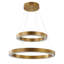 Lustre 2 lumières DEL en acier inoxydable doré-687408292