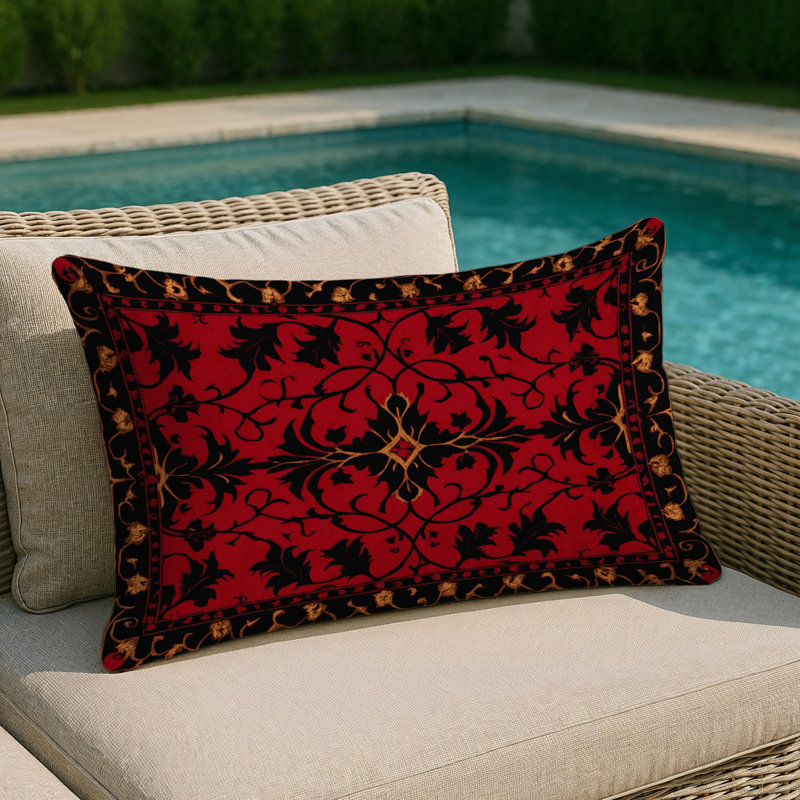 Vineyard Majesty Indoor And Outdoor Throw Pillow, Rectangle 14"H x 20"W