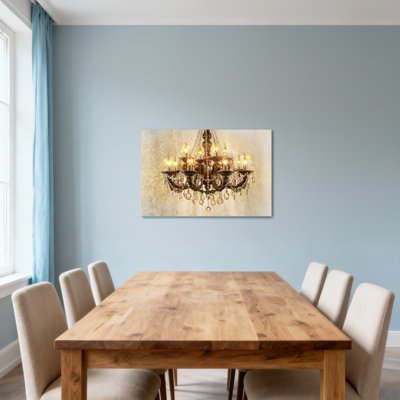 Lustre tendance en cristal orné de lumière rétro sur fond doré