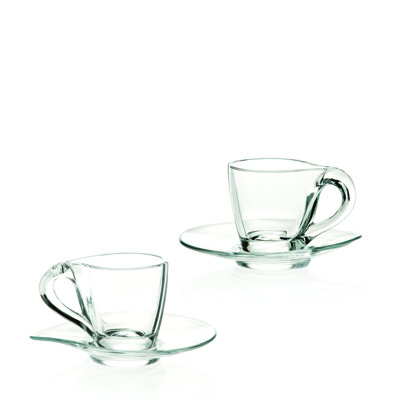 Glass Espresso Cup and Saucer
